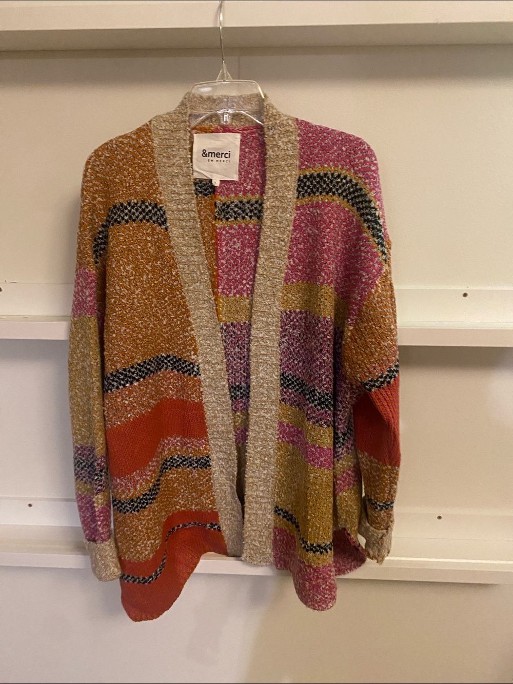Statement Multicolor Open-Front Striped Women’s Cardigan Sweater